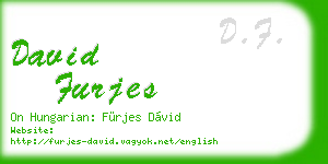 david furjes business card